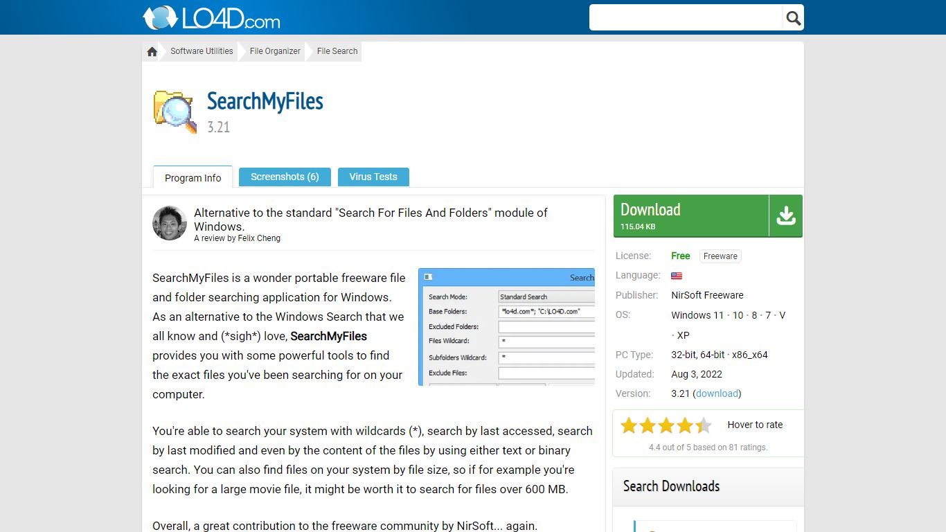 SearchMyFiles - Download