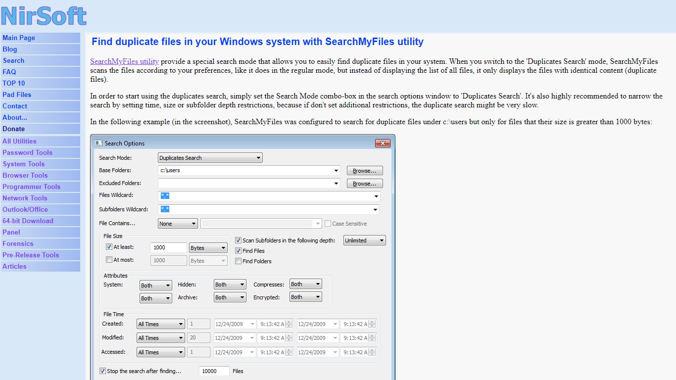 Find duplicate files in your Windows system with ... - NirSoft